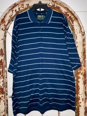 Nicklaus Golf Blue Striped Polo Shirt